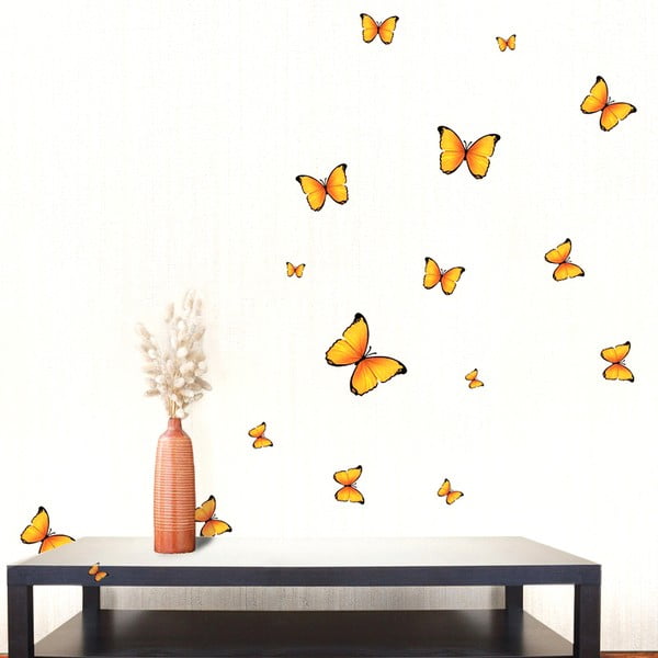 Set di 18 adesivi murali Farfalle gialle Sticker - Ambiance
