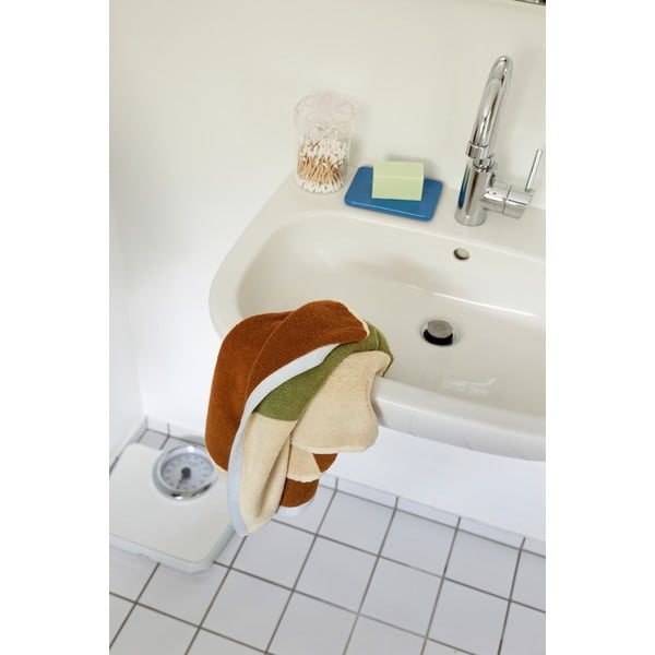 Asciugamano marrone in spugna di cotone 70x140 cm Block - Hübsch-image-1