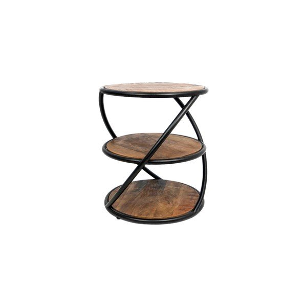 Tavolino in legno di mango non trattato Torre, ø 43 cm - HSM collection