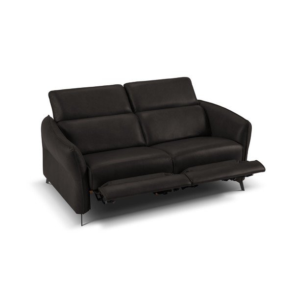 Divano in vera pelle nero 103 cm Hubble - Windsor & Co Sofas-image-4