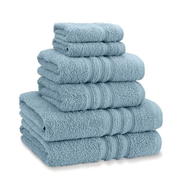 Set di asciugamani per viso e corpo tipo terry blu in cotone 6 pz Zero Twist – Catherine Lansfield