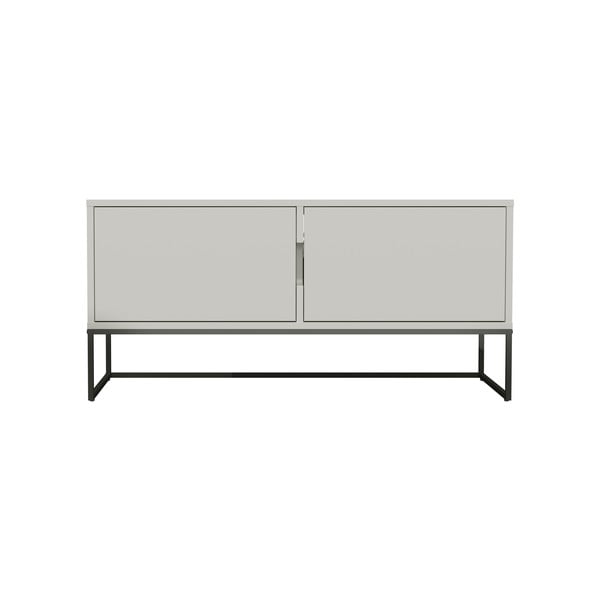 Tavolo TV bianco con gambe in metallo nero Lipp - Tenzo