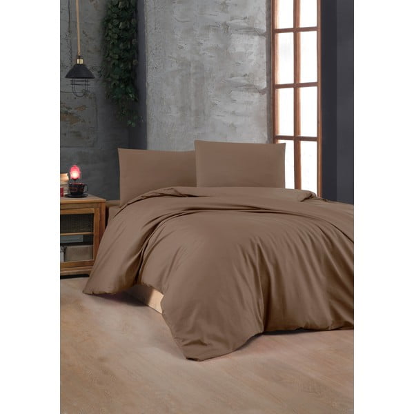 Biancheria da letto marrone in cotone renforcé per letto matrimoniale 200x200 cm – Mijolnir