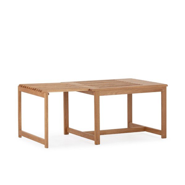 Tavolino da salotto di colore naturale in rovere massiccio 60x70 cm Unai – MOME