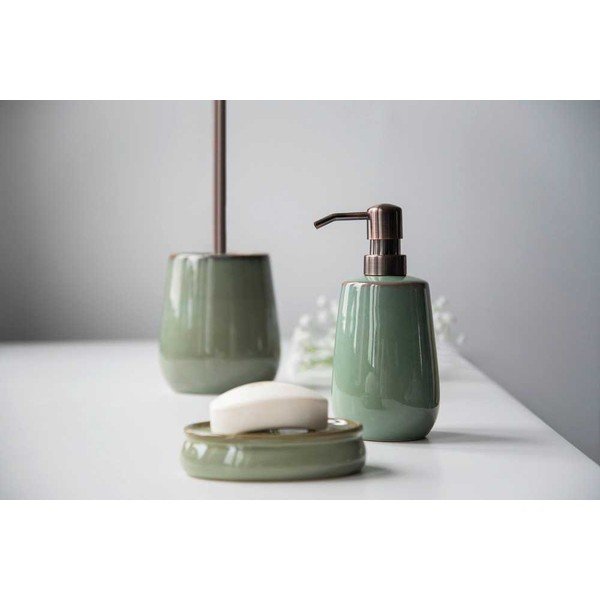 Set di accessori da bagno verde in ceramica Sermione - Wenko-image-4