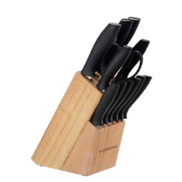 Set di 12 coltelli, forbici, affilatoio e blocco di legno - Sabichi