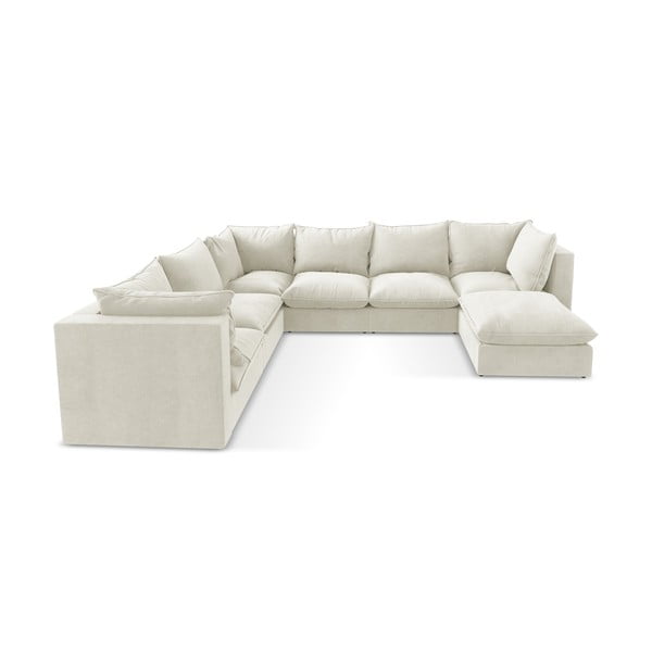 Divano angolare beige (con penisola a sinistra/a U) Manao – Makamii-image-2