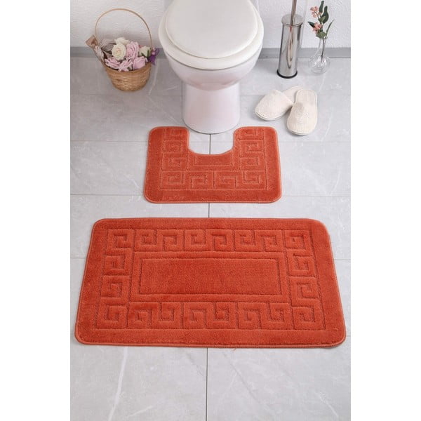 Tappetini da bagno arancioni in set da 2 pezzi Ethnic - Foutastic