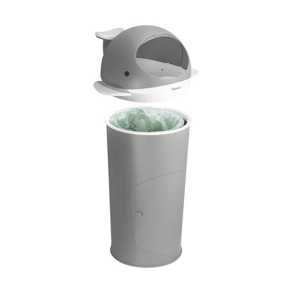 Cestini in plastica grigio scuro per pannolini 25 l Whale - Kindsgut-image-4