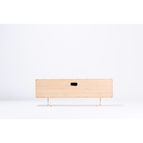 Mobile TV bianco-colore naturale in rovere 180x64 cm Fina - Gazzda-image-4