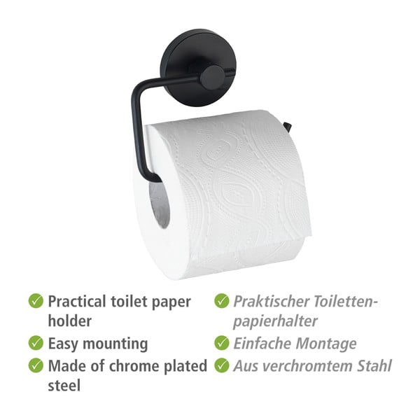 Porta carta igienica Vacuum-Loc® nero Milazzo - Wenko-image-4