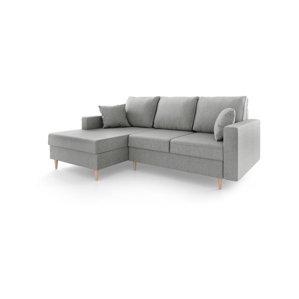 Divano letto grigio con contenitore Aubrieta, angolo sinistro - Mazzini Sofas