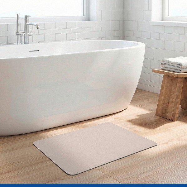 Tappetino per il bagno beige in diatomite 39x60 cm Simi – Wenko-image-1