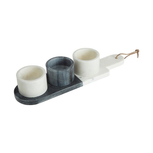 Set di 3 ciotole da portata in marmo bianco e grigio Marmo - Premier Housewares
