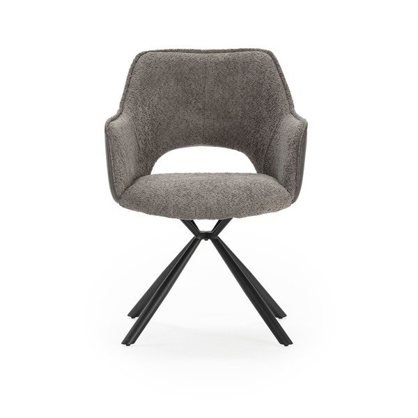 Set di sedie da pranzo grigia in imbottito con braccioli 2 pz Mariel – Marckeric-image-4