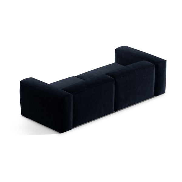 Divano blu scuro con rivestimento in velluto a coste 264 cm Bergamo – Cosmopolitan Design-image-4