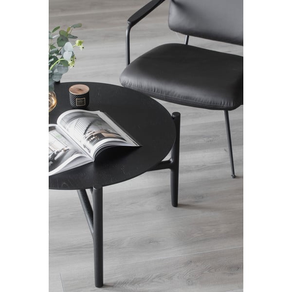 Tavolino in rovere nero ø 80 cm Holton - Rowico-image-2