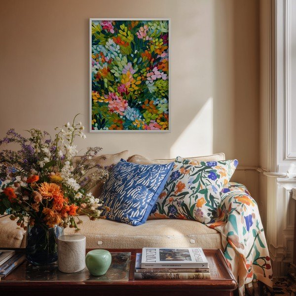 Dipinto stampato con cornice inclusa 50x70 cm Vivid Meadow – Styler-image-1
