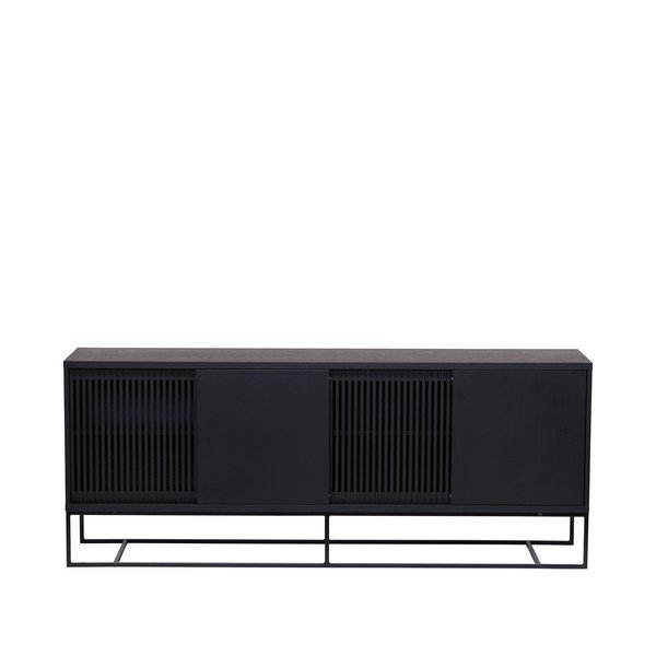 Cassettiera bassa nera in rovere 188x75 cm Ende - Woodman-image-4