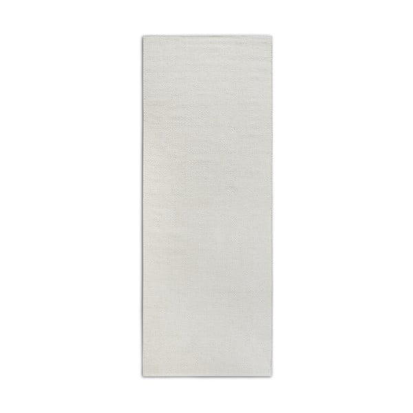 Passatoia in misto lana intrecciata a mano color crema 80x200 cm Pradesh Natural White - Elle Decoration