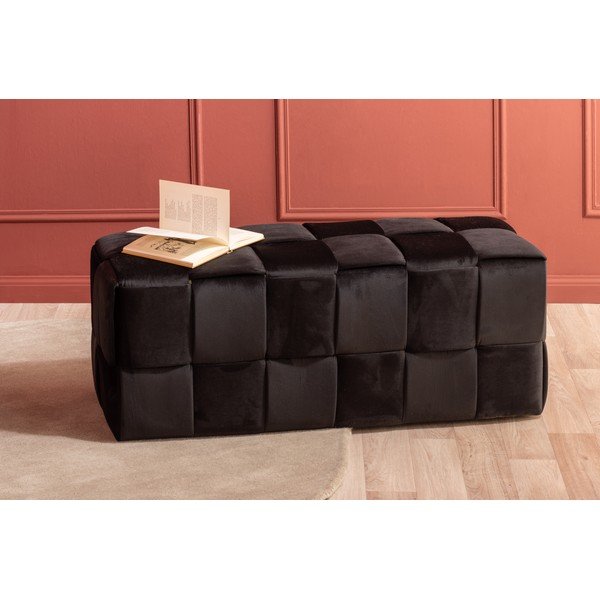 Sgabello in velluto nero Weaved - Leitmotiv-image-1