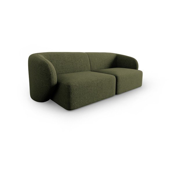 Divano verde con rivestimento in ciniglia 188 cm Paolo – Milo Casa-image-2