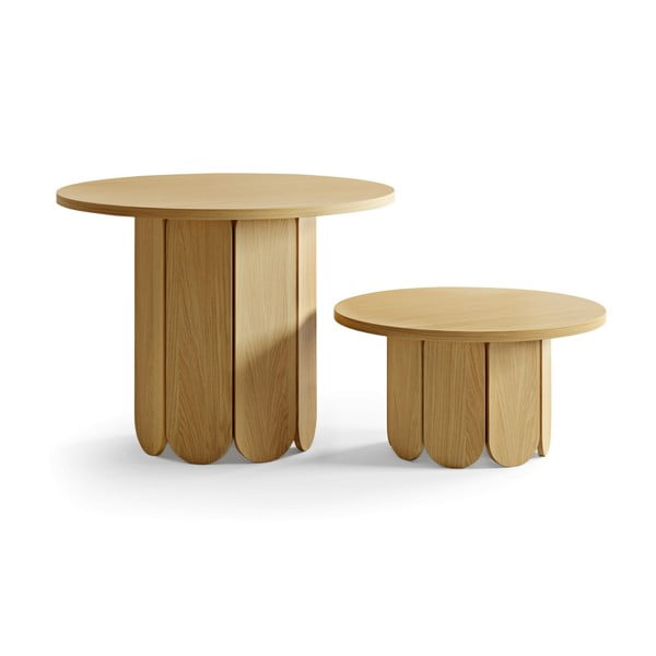 Tavolino rotondo con piano in rovere naturale 78x78 cm Soft - Woodman-image-3