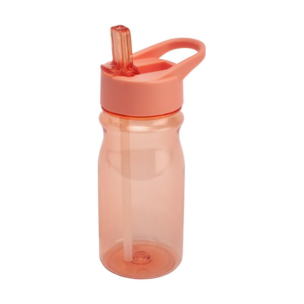 Bottiglia arancione con coperchio e cannuccia Bottiglia Coral, 500 ml - Addis