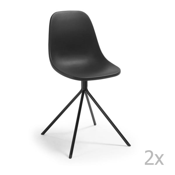 Set di 2 sedie da pranzo nere Menta - La Forma