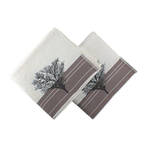 Set di 2 asciugamani Infinity bianchi, 50 x 90 cm - Foutastic