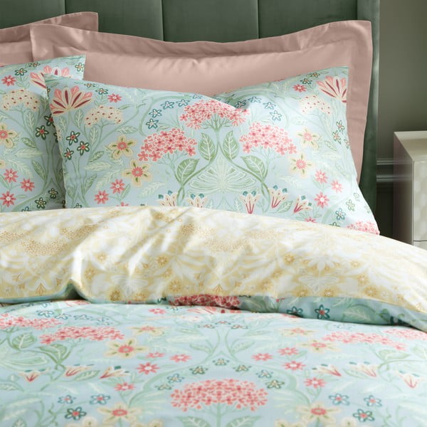 Biancheria da letto gialla/verde in cotone per letto matrimoniale 200x200 cm Art Deco Hydrangea – RHS-image-3