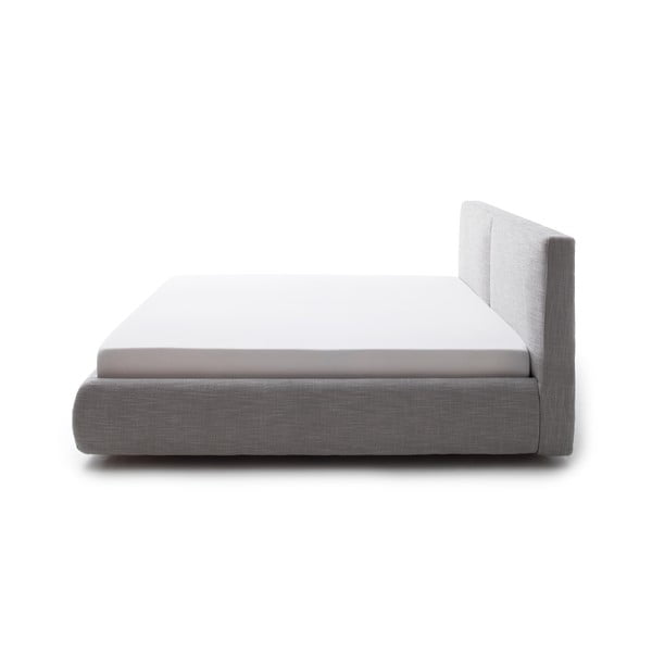 Letto matrimoniale imbottito grigio con contenitore con rete inclusa 180x200 cm Atesio – Meise Möbel-image-3