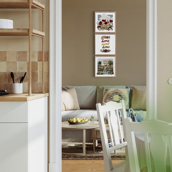 Set di dipinti 3 pz 30x30 cm Sweet Home – Styler-image-2