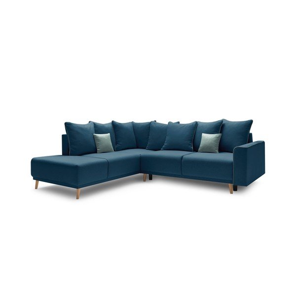 Divano letto angolare blu navy Mola L, angolo sinistro - Bobochic Paris-image-2