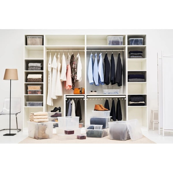 Cassetta di plastica con coperchio 29 l Lona - Rotho-image-3