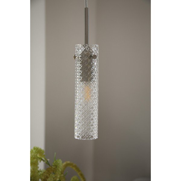 Lampadario color argento opaco in vetro ø5x27,5 cm Vibia – Markslöjd-image-1
