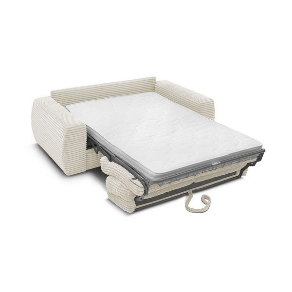 Divano beige per il riposo quotidiano/allungabile con rivestimento in velluto a coste 220 cm Hugo – Bobochic Paris-image-4