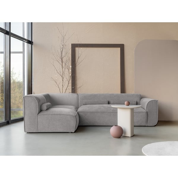 Divano angolare componibile in grigio chiaro (con penisola a sinistra) Flex Felix – Miuform-image-1