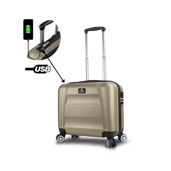 Il mio Valice COLORS LASSO Valigia da cabina su ruote con porta USB in oro - Myvalice-image-1