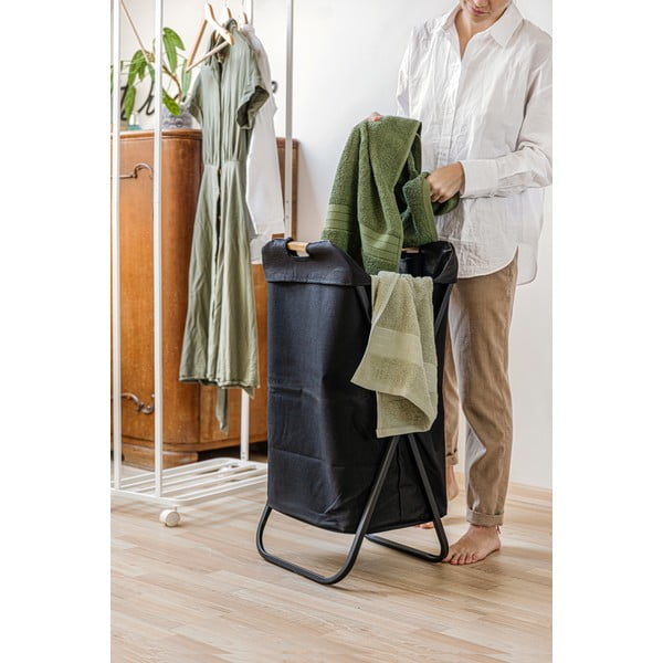 Cestino pieghevole nero per la biancheria Loft - Wenko-image-2