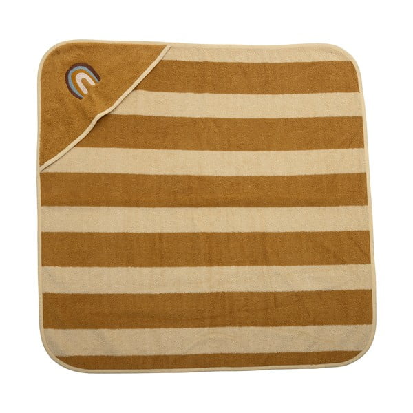 Asciugamano per bambini giallo ocra e beige 78x78 cm Agnes - Bloomingville Mini-image-2