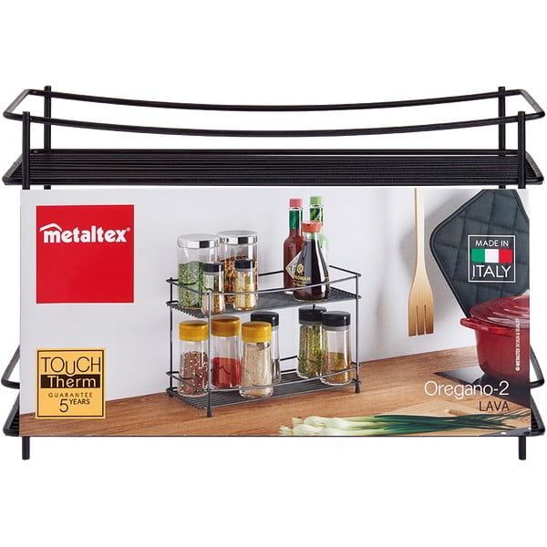Portaspezie Lava nero a due livelli - Metaltex-image-2