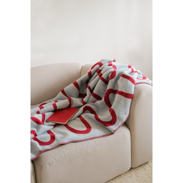 Coperta rossa 150x200 cm Swirl – noo.ma-image-2