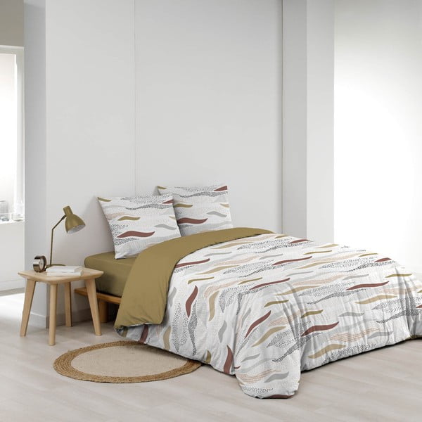 Set copripiumino e federa bianco in microfibra per letto matrimoniale ed esteso 240x220 cm Zenith – douceur d'intérieur-image-2
