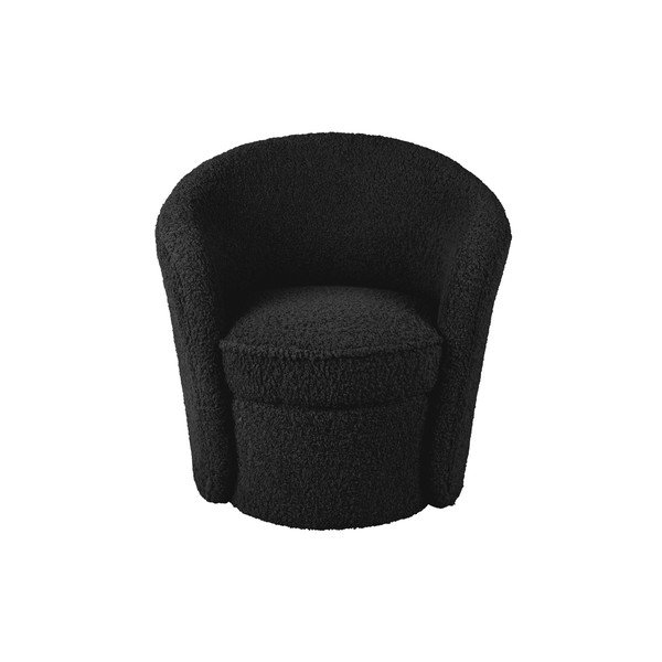 Poltrona nera in tessuto bouclé Cuddly - Leitmotiv-image-2