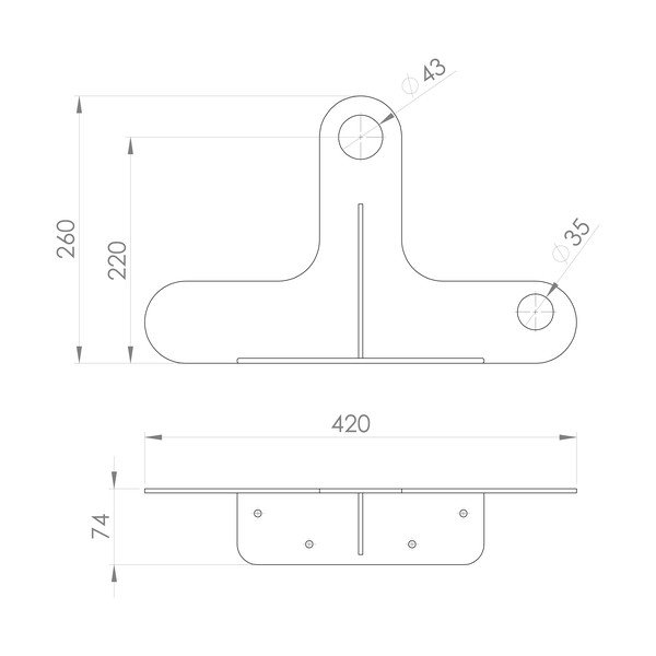 Supporto per lavabo nero in acciaio da parete 42x7 cm Tetris - Sapho-image-4
