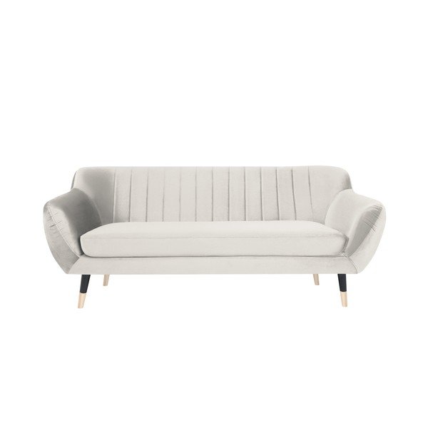 Divano crema con gambe nere Benito, 188 cm - Mazzini Sofas