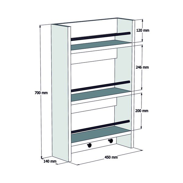 Scaffale da parete in legno per cucina Selo Walnut - Puqa Design-image-2
