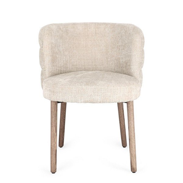 Sedia da pranzo beige in imbottito Ilma – Bizzotto-image-2