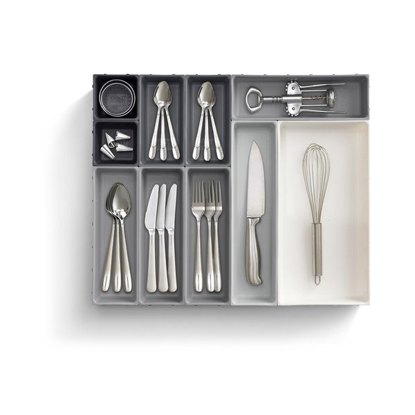 Organizzatore per cassetti variabili grigio Blox - Joseph Joseph